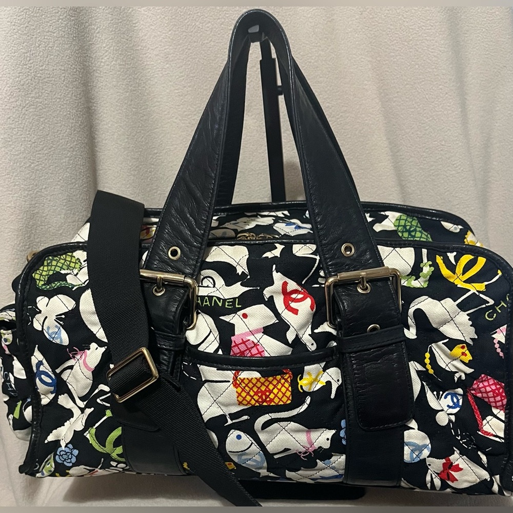 CHANEL Baby Animals Quilted Canvas Diaper / Travel Bag 06-08 Series w/COA-RARE